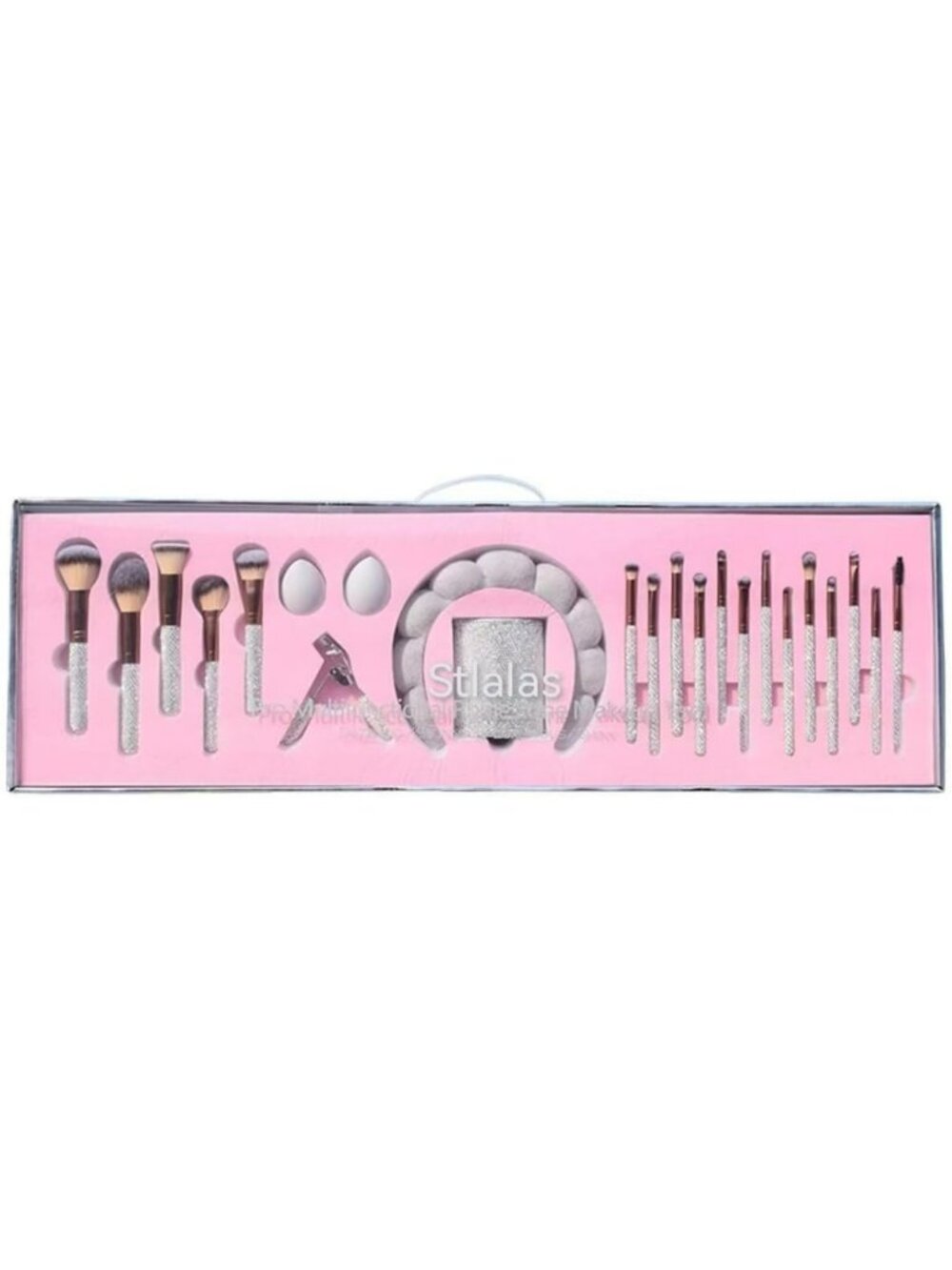23-Piece Professional Makeup Brush Set with Diamond Handles & Makeup Sponge